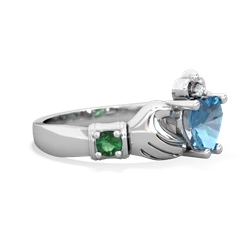 Blue Topaz Claddagh Keepsake 14K White Gold ring R5245