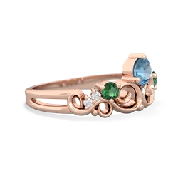 Blue Topaz Crown Keepsake 14K Rose Gold ring R5740