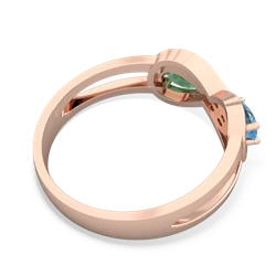 Blue Topaz Diamond Infinity 14K Rose Gold ring R5390