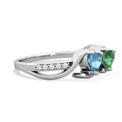 Blue Topaz Side By Side 14K White Gold ring R3090