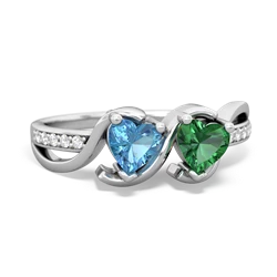 Blue Topaz Side By Side 14K White Gold ring R3090