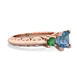 Blue Topaz Eternal Embrace Engagement 14K Rose Gold ring C2001