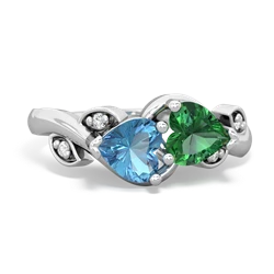 Blue Topaz Floral Elegance 14K White Gold ring R5790