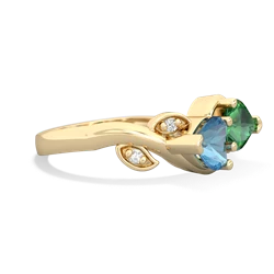 Blue Topaz Floral Elegance 14K Yellow Gold ring R5790