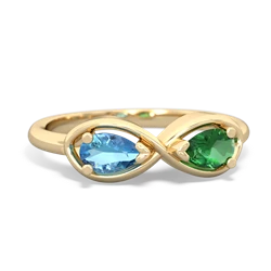 Blue Topaz Infinity 14K Yellow Gold ring R5050