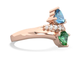 Blue Topaz Heart To Heart 14K Rose Gold ring R2064