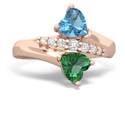 Blue Topaz Heart To Heart 14K Rose Gold ring R2064