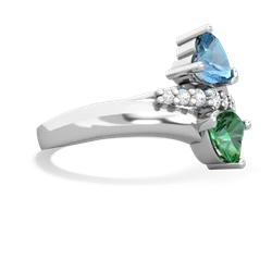 Blue Topaz Heart To Heart 14K White Gold ring R2064