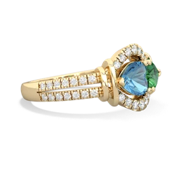 Blue Topaz Art-Deco Keepsake 14K Yellow Gold ring R5630