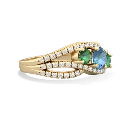 Blue Topaz Three Stone Aurora 14K Yellow Gold ring R3080