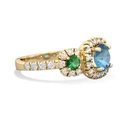 Blue Topaz Regal Halo 14K Yellow Gold ring R5350