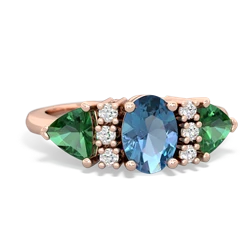 Blue Topaz Antique Style Three Stone 14K Rose Gold ring R2186