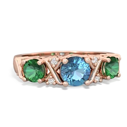 Blue Topaz Hugs And Kisses 14K Rose Gold ring R5016