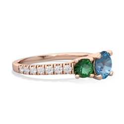 Blue Topaz Pave Trellis 14K Rose Gold ring R5500