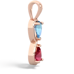 Blue Topaz Infinity 14K Rose Gold pendant P5050