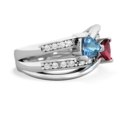 Blue Topaz Bowtie 14K White Gold ring R2360