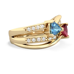 Blue Topaz Bowtie 14K Yellow Gold ring R2360