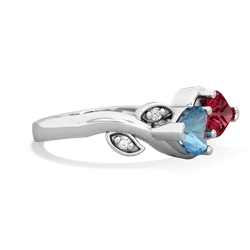 Blue Topaz Floral Elegance 14K White Gold ring R5790