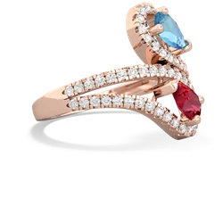 Blue Topaz Diamond Dazzler 14K Rose Gold ring R3000