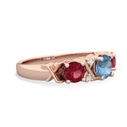 Blue Topaz Hugs And Kisses 14K Rose Gold ring R5016