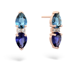 Blue Topaz Bowtie Drop 14K Rose Gold earrings E0865