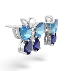 Blue Topaz Butterfly 14K White Gold earrings E2215