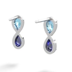 Blue Topaz Infinity 14K White Gold earrings E5050