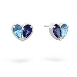 Blue Topaz 'Our Heart' 14K White Gold earrings E5072