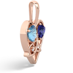 Blue Topaz Celtic Trinity Heart 14K Rose Gold pendant P5331