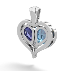 Blue Topaz Two Become One 14K White Gold pendant P5330