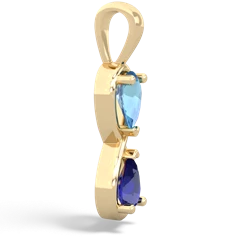 Blue Topaz Infinity 14K Yellow Gold pendant P5050