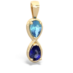 Blue Topaz Infinity 14K Yellow Gold pendant P5050