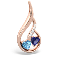 Blue Topaz Keepsake Curves 14K Rose Gold pendant P5450