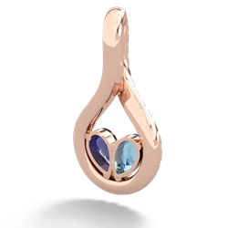 Blue Topaz Pave Twist 'One Heart' 14K Rose Gold pendant P5360