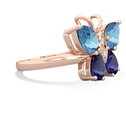 Blue Topaz Butterfly 14K Rose Gold ring R2215