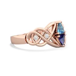 Blue Topaz Keepsake Celtic Knot 14K Rose Gold ring R5300