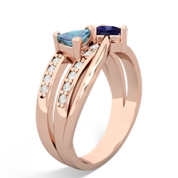 Blue Topaz Bowtie 14K Rose Gold ring R2360