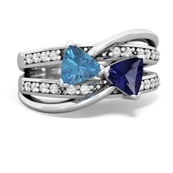 Blue Topaz Bowtie 14K White Gold ring R2360