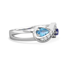 Blue Topaz Diamond Infinity 14K White Gold ring R5390