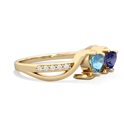 Blue Topaz Side By Side 14K Yellow Gold ring R3090