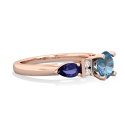 Blue Topaz 6Mm Round Eternal Embrace Engagement 14K Rose Gold ring R2005