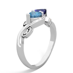 Blue Topaz Floral Elegance 14K White Gold ring R5790