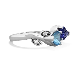 Blue Topaz Floral Elegance 14K White Gold ring R5790