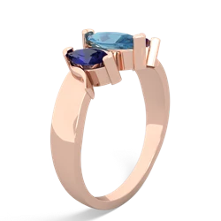 Blue Topaz Three Peeks 14K Rose Gold ring R2433