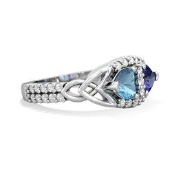 Blue Topaz Sparkling Celtic Knot 14K White Gold ring R2645