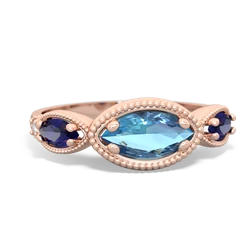 Blue Topaz Milgrain Marquise 14K Rose Gold ring R5700