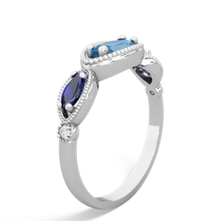 Blue Topaz Milgrain Marquise 14K White Gold ring R5700