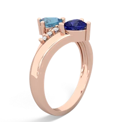 Blue Topaz Heart To Heart 14K Rose Gold ring R2064