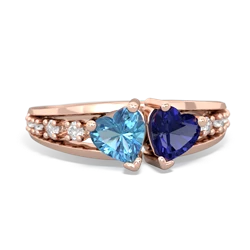 Blue Topaz Heart To Heart 14K Rose Gold ring R3342