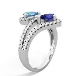 Blue Topaz Diamond Dazzler 14K White Gold ring R3000